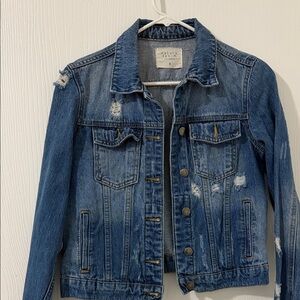 Blue Distressed Denim Jacket